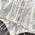 SINGREINY Floral Embroidery Lingerie Women Strap Irregular Corset Short Tank Top Sensual French Hotsweet Slim Sexy Beach Camis