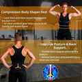 Vensslim Men Compression Waist Trainer Shirt for Body Shaper Slimming Tank Tops Tight Undershirt Tummy Control Fat Burner Girdle