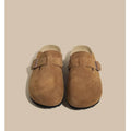 Cork Suede Mules Slippers for Women Fashion Clogs Shoes Classic Cork Antislip Outdoor Slippers with Arch Support Slipper