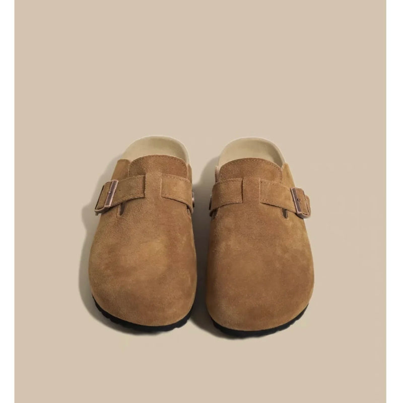Cork Suede Mules Slippers for Women Fashion Clogs Shoes Classic Cork Antislip Outdoor Slippers with Arch Support Slipper