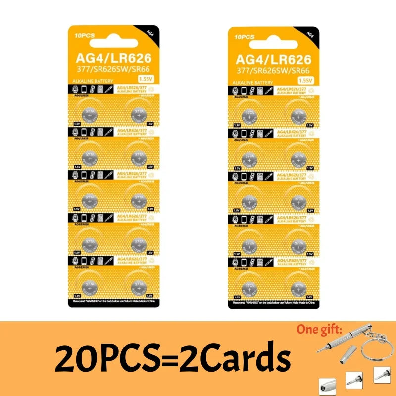 4-120PCS LR626 377 Alkaline Watch Battery AG4 SR626 177 626A 377A 1.55V Batteries For Toy Calculator Car Key Clock Button Cell