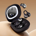 Bluetooth Headphones with Makeup Mirror Case, 48H Audífonos AI Noise Reduction, Open-Ear Earphones for Sports & Sleep