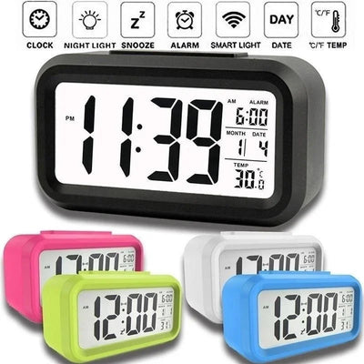 Digital LCD Alarm Clock with Calendar Thermometer Desk | SAMAG