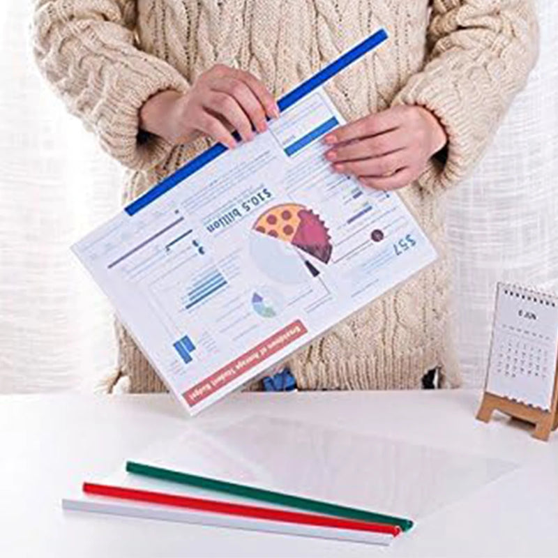 10 Pcs Plastic File Folder with Sliding Bar(10mm) Report Covers, Transparent Resume Presentation File Folders Organizer Binder