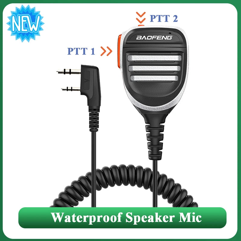 Baofeng Walkie Talkie Speaker Microphone Waterproof PTT Mic For UV-5R UV-16 UV-13 UV-21 UV17 Two Way Radio QuanSheng UV-K5 UV-K6