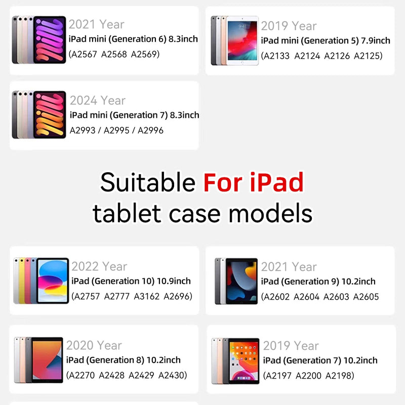 For iPad 10.2 Case 7/8/9th Generation Cover For 9.7 5/6th Air 2 Pro 11 1st/2nd/3rd/4th Air 4/5 10.9 Wake up from sleep funda