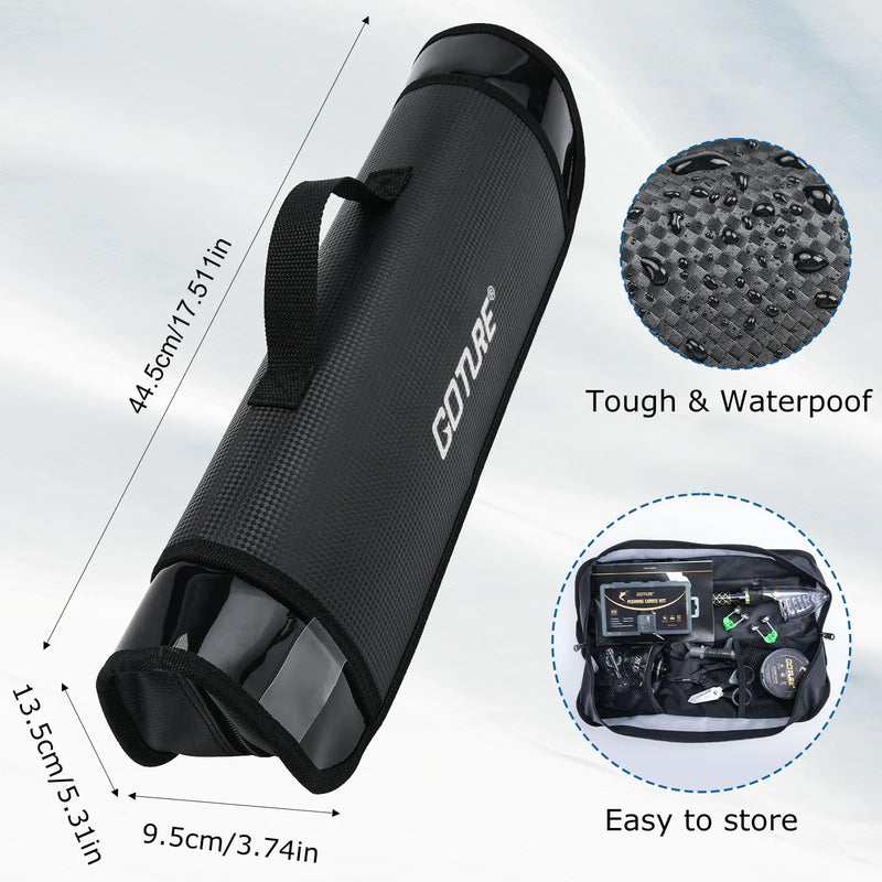 Goture 1.8-3m Carbon Fiber Fishing Rods and Reel Combo Lightweight Telescopic Fishing Pole Spinning Reel Kit Max Resistance