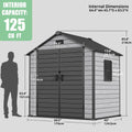 6x4.4 FT Outdoor Storage Shed with Floor, Durable 16mm | SAMAG