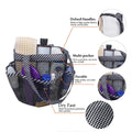 Striped Toiletry Bag Unisex Bathroom Foldable Mesh Toiletry Bag Portable Multifunctional Handheld Bath Bag