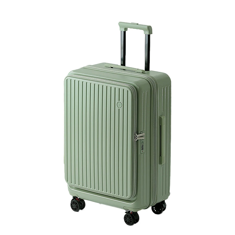 Multifunctional Front Opening Expandable Suitcase with Cup Holder Large Capacity Luggage 360° Shock Absorbing Wheels 20' 24' 28'