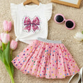 Summer Girls' Clothing Sets Butterfly Print Short - Sleeved - View 5 | SAMAG