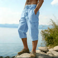 Men Summer Cotton Linen Shorts Retro Multi Pocket Loose | SAMAG