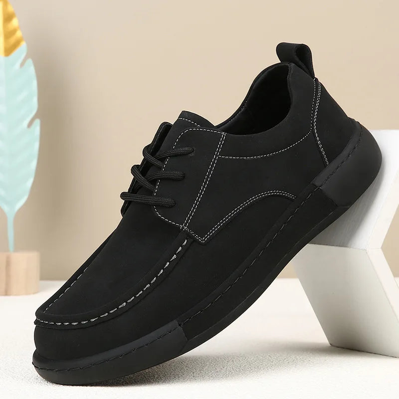 New Autumn Retro Genuine leather fashion casual trend versatile anti slip comfortable breathable simple sports men's board shoes
