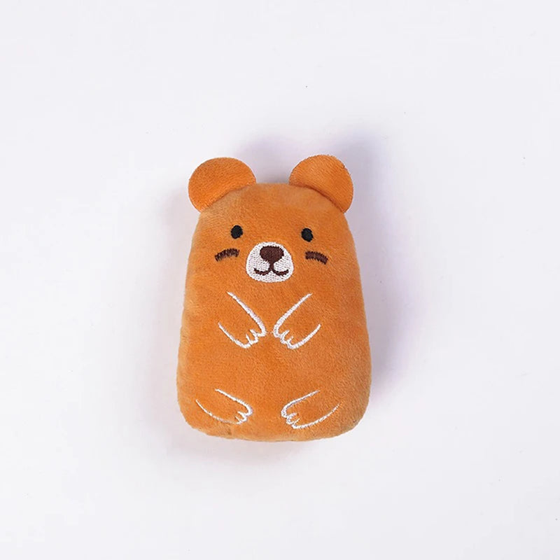 Cat toys pet plush toys self-excited toys to relieve tooth grinding cartoon animal bite-resistant plush toy supplies