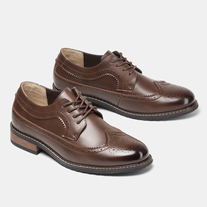 Mens Classic retro Brogues Dress Shoes Business Comfortable Stylish Gentleman'S Formal Shoes Men