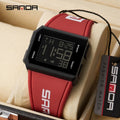 SANDA New Mens Watch Led Digital Display Date Wristwatch Square Dial Chronograph Man Sport Outdoor Electronic Watches