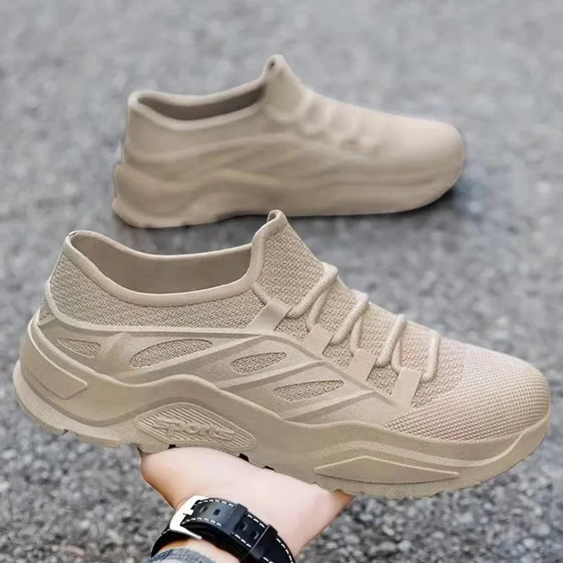 New Men's Rain Boots Flat Waterproof Wear-resistant Kitchen Car Wash Work Shoes Outdoor Male Sneakers Men's Light Fishing Shoes