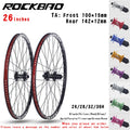 ROCKBAO Mountain Bike Wheelset 24/26/27.5/29 Inches Disc Brake Aluminum Alloy 4Bearings 7-12Speed Thru Axle MTB Bicycle Wheel