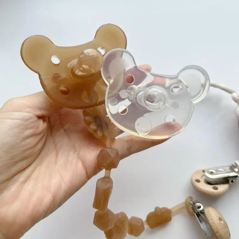 2025 Cute Little Bear Silicone Soothing Nipper for Babies, Anti Eating Hand Soft Nipper, Imitation of Breast Milk Baby Nipper