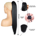 Synthetic Claw Clip On Ponytail Extension 22Inch Long Straight Wavy Ponytail Hair Ponytail With Claw Clip On Ponytail For Women