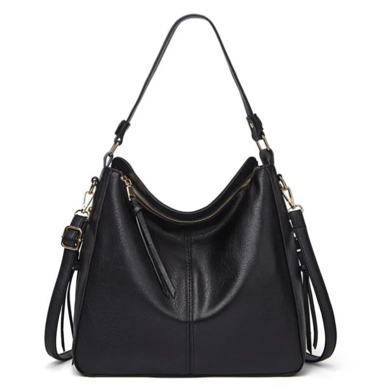 Hobo Bag Leather Women Handbags Female Leisure Shoulder Bags Fashion Purses Vintage Bolsas Large Capacity Tote Bag