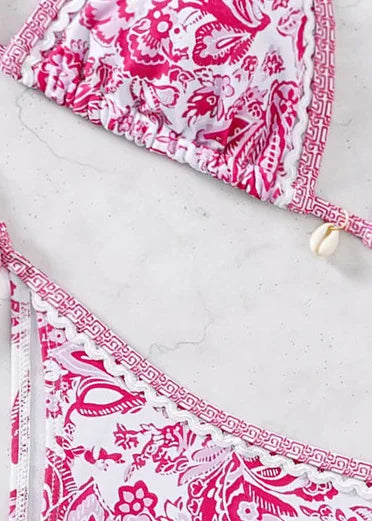 Women's Two Piece Bikini Set 2025, Sexy Triangle Push Up Swimsuit, Floral Print Bathing Suit, Beach Swimwear