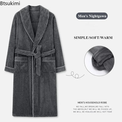 Men's Autumn Winter Flannel Pajama Robes Thickened Warm | SAMAG