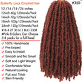 1- 8 Packs Butterfly Faux Locks Crochet Hair Boho Soft Locs Braiding Hair Distressed Pre Looped Synthetic Butterfly Locs Twists