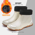 Men's Short Rain Boots Urban Water Boots Non-slip Wear-resistant Wading Boots Men's Trendy Lightweight Waterproof Rubber Shoes