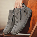 Men's Trendy Casual Side Zipper Short Boots Fashionable Flat Bottom Shoes Versatile for Outdoor Sports