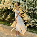 Off Shoulder Short Wedding Dresses Straight Elegant - View 6 | SAMAG