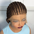 Short Ombre Cornrow Braided Bob Wig Synthetic Full Lace Braided Lace Wig with Baby Hair Knotless Handmade Braids Wigs for Women