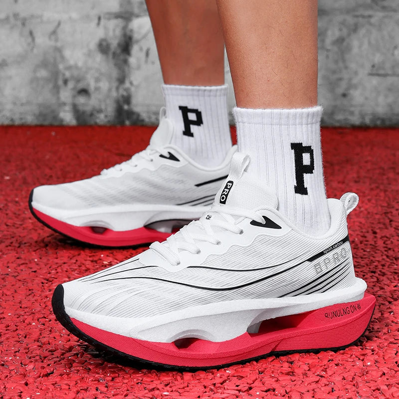 Men's Casual, Comfortable, and Stylish Road Running Shoes, with Stable Internal Support, Suitable for Sports and Outdoor Activities, Lace-Up Design, Low-Top Style, Fabric Upper and Comfortable Insole, Non-Slip and Wear-Resist