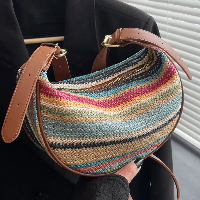 2026 Classic Women Single Shoulder Crossbody Handbag Lightweight Large Capacity Daily Bag Weaving Dumpling Buns