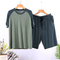 Sleepwear Summer Pajamas Men's Set Home Wear Adult Spring Lightweight Loose Short-sleeved Shorts 2pcs Casual Underwear