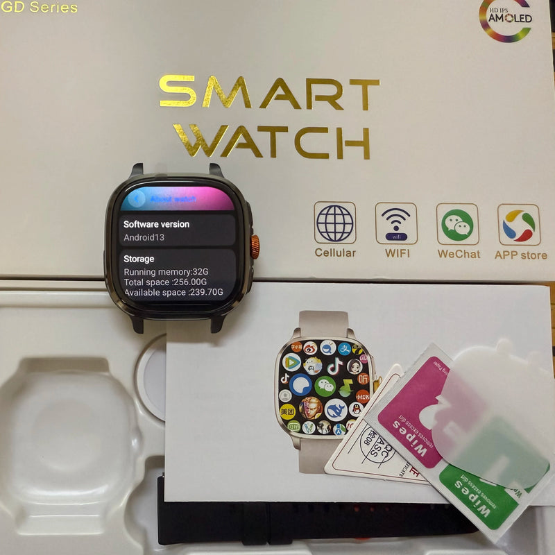 S99 Smartwatch 2.4inch Larger Amoled Screen Android 13.0 5G LTE Smart Watch With 190° Rotating Camera 2100Mah Battery App Store