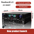 888BT 999BT Dual Dynamic Screen Digital Bluetooth Amplifier HiFi Stereo Sound AMP For Home Car Theatre Karaoke Meeting Max 4000W
