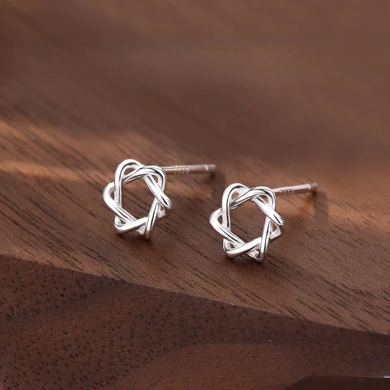 925 Sterling Silver Hypoallergenic Stud Earrings for Women Moon Star of David Maple Leaf Heart Lightning Earrings S999 Jewelry