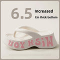 Women's Summer Fashion EVA Platform Slippers Wedge Heel Sandals Letter Print Thick Bottom Non-Slip Beach Slides