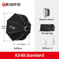 TRIOPO K3 Series 55cm 65cm 90cm 120cm Quick-Setup Octagon Softbox Bowens Mount for Godox Aputure Sokani Studio LED Video Light