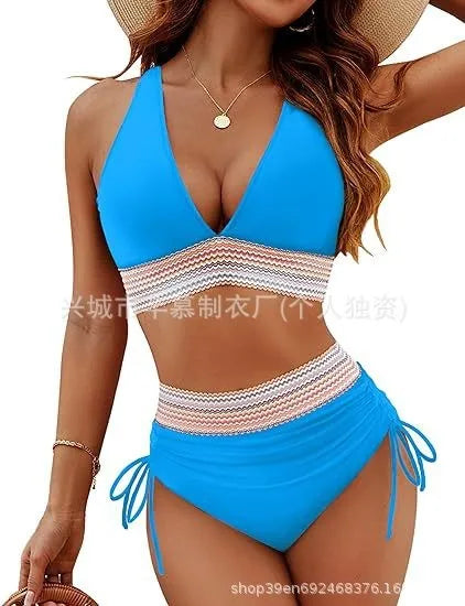 Women's Sleeveless High Waist Halter Neck Bikini | SAMAG