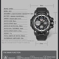 Fashion SANDA 6021 Dual Display Men's Electronic Watch Sport Multi Functional Waterproof LED Student - Visuel 5 | SAMAG
