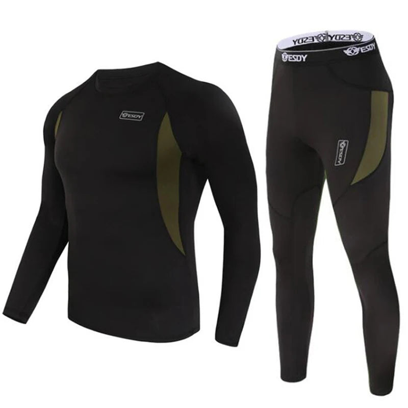 Men's Winter Thermal Underwear Thermal Tee And UnderPants Set Comfortable Breathable One-Piece Suit for Home Use