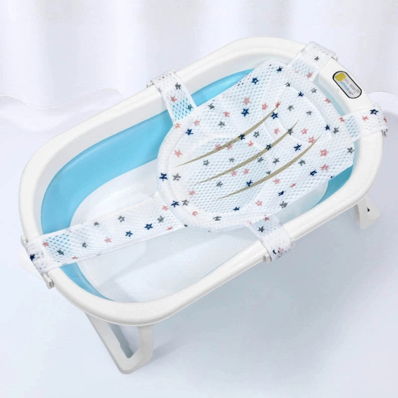 Portable Baby Bath Support Mesh Pad Newborns Bath Tub Seats Net Not Slip Baby Bath Mat Floating Bath Seats Cushions Gift