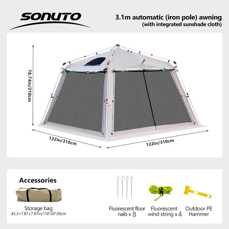 4 Season Hot Tent with Stove Jack Family Camping Large - View 8 | SAMAG