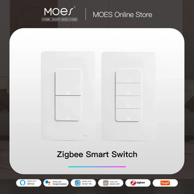MOES Tuya ZigBee Smart Light Switch US Push Button Wall | SAMAG
