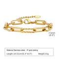 Waterproof Stainless Steel Chain Bracelets For Women, Gold Plated Fashion Stackable Link Gifts - Visuel 13 | SAMAG