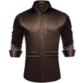 Solid Satin Shirts for Men Sage Green Black Yellow Red | SAMAG
