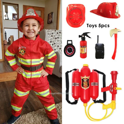 Children Fireman Cosplay Costume Boys Girls Halloween | SAMAG