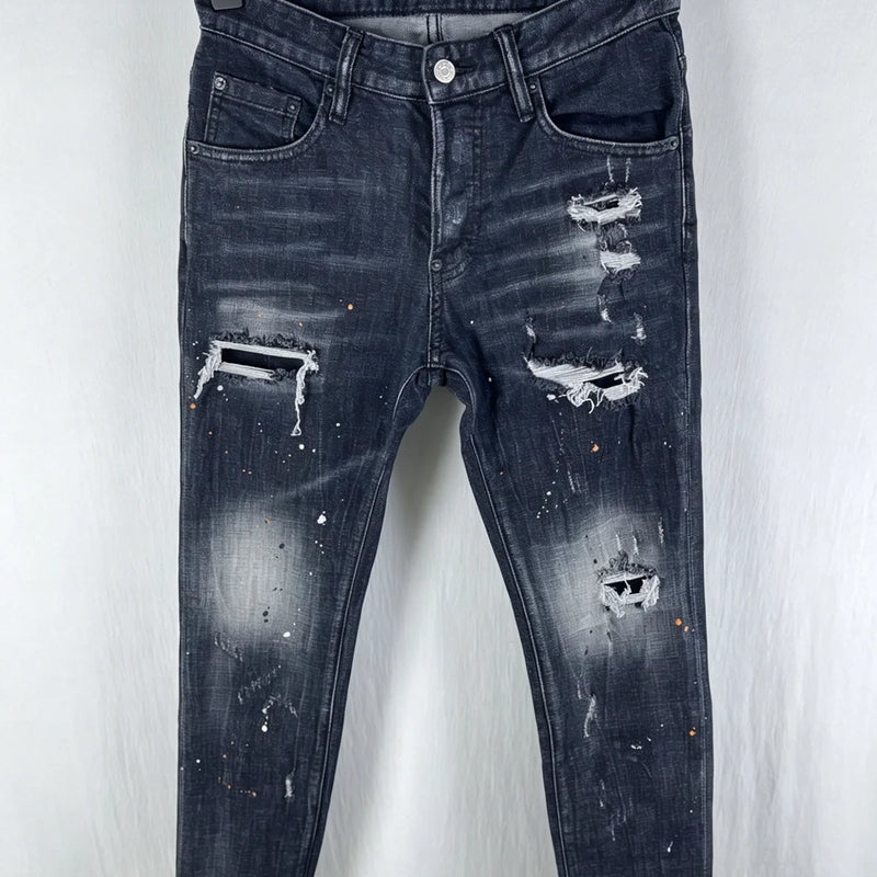 6060 Four Seasons New Men's Washed Ripped Patch Old | SAMAG
